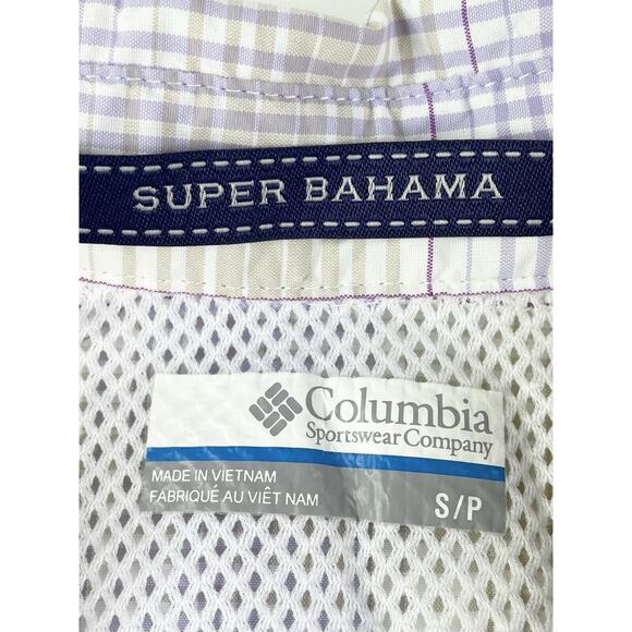 Columbia PFG Super Bahama Shirt Women’s Small Plaid Long Sleeve Vented Purple - Picture 6 of 8